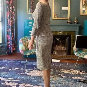 REBECCA TAYLOR Set black and white tweed skirt and top SET